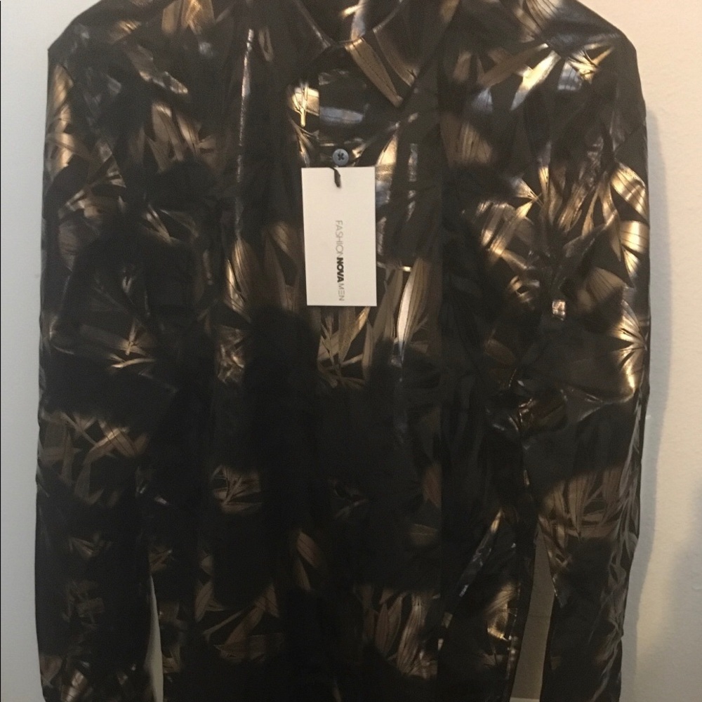 Gold and black shirt